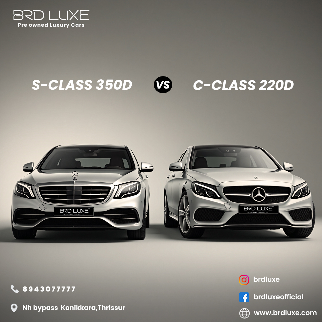 Mercedes-Benz S-Class 350D vs. C-Class C220D: Which Pre-Owned Luxury Sedan is Right for You?